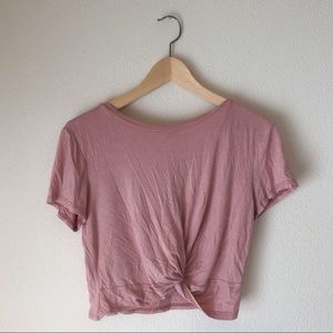 Pink Knotted Crop Top